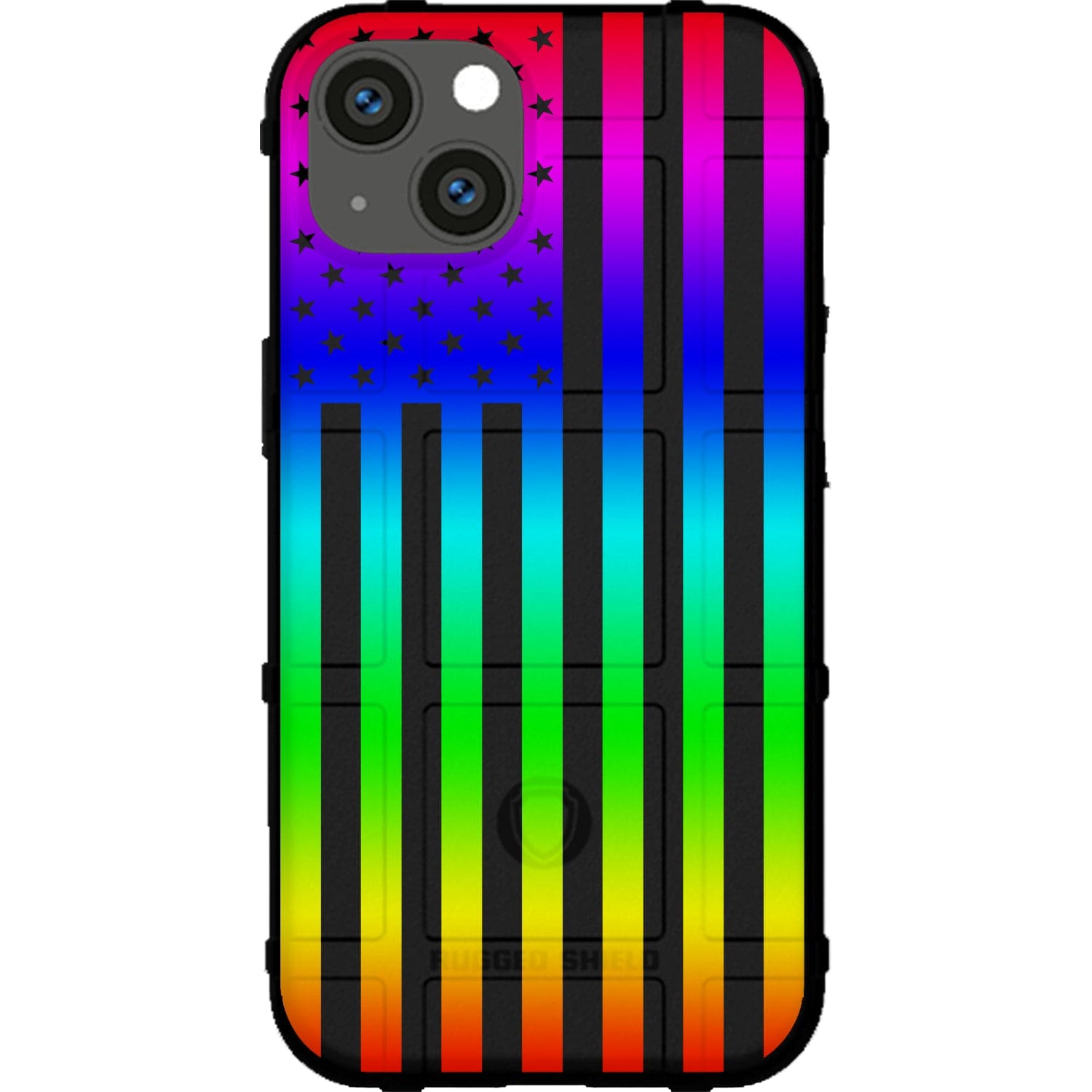 Assorted Color Printed US American Flags on Black Background Custom Printed Android & Apple Phone Case Design