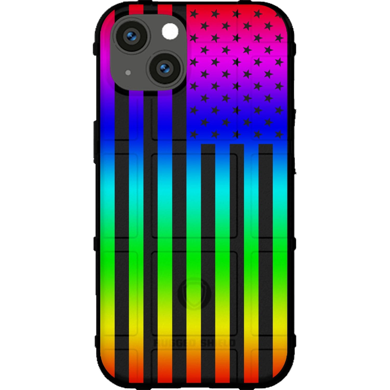 Assorted Color Printed US American Flags on Black Background Custom Printed Android & Apple Phone Case Design