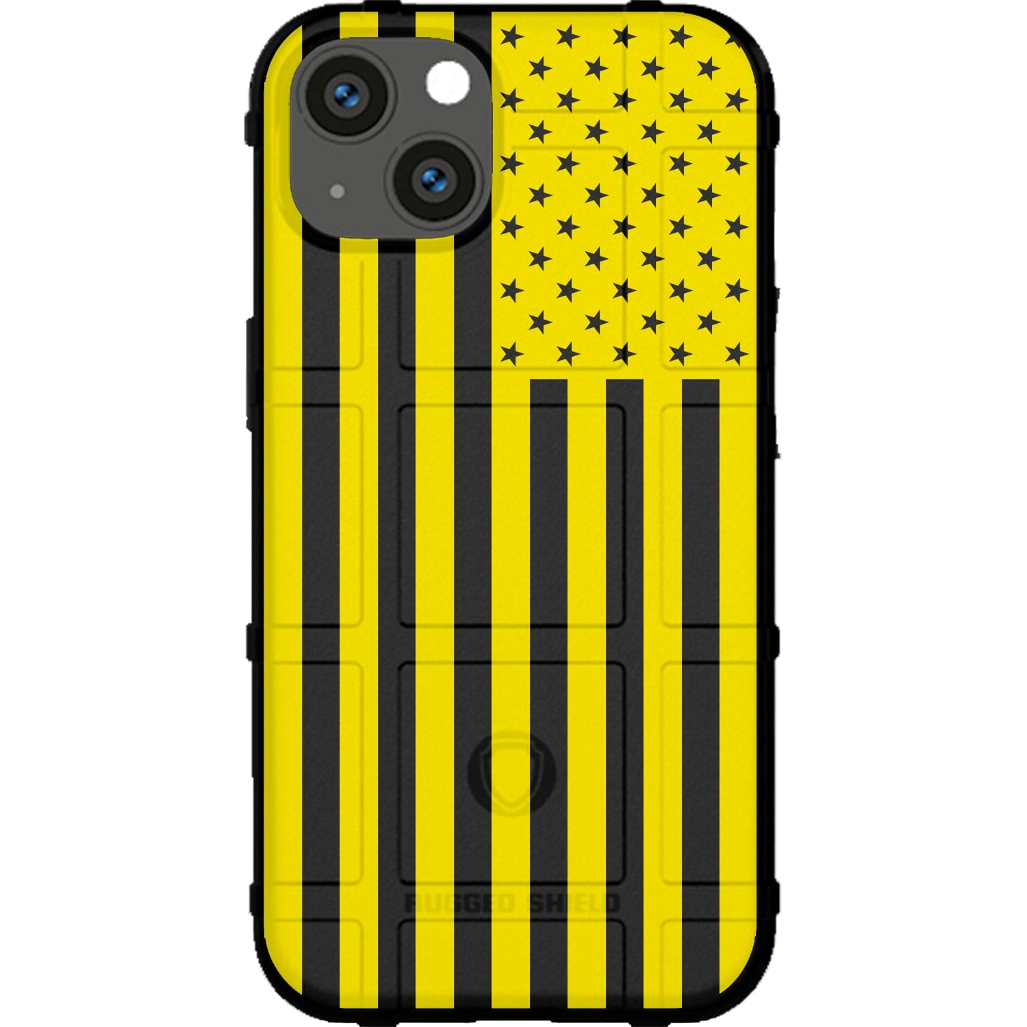 Assorted Color Printed US American Flags on Black Background Custom Printed Android & Apple Phone Case Design