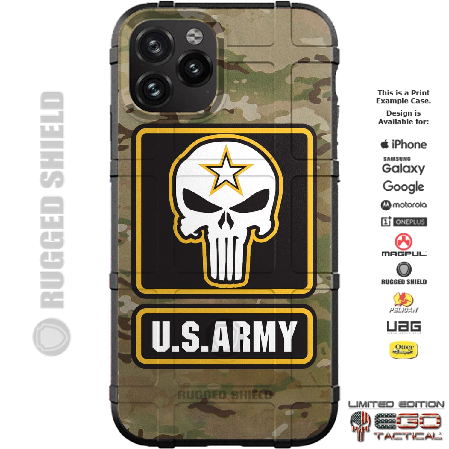 U.S. Army Punisher Logo Custom Printed Android & Apple Phone Case Design