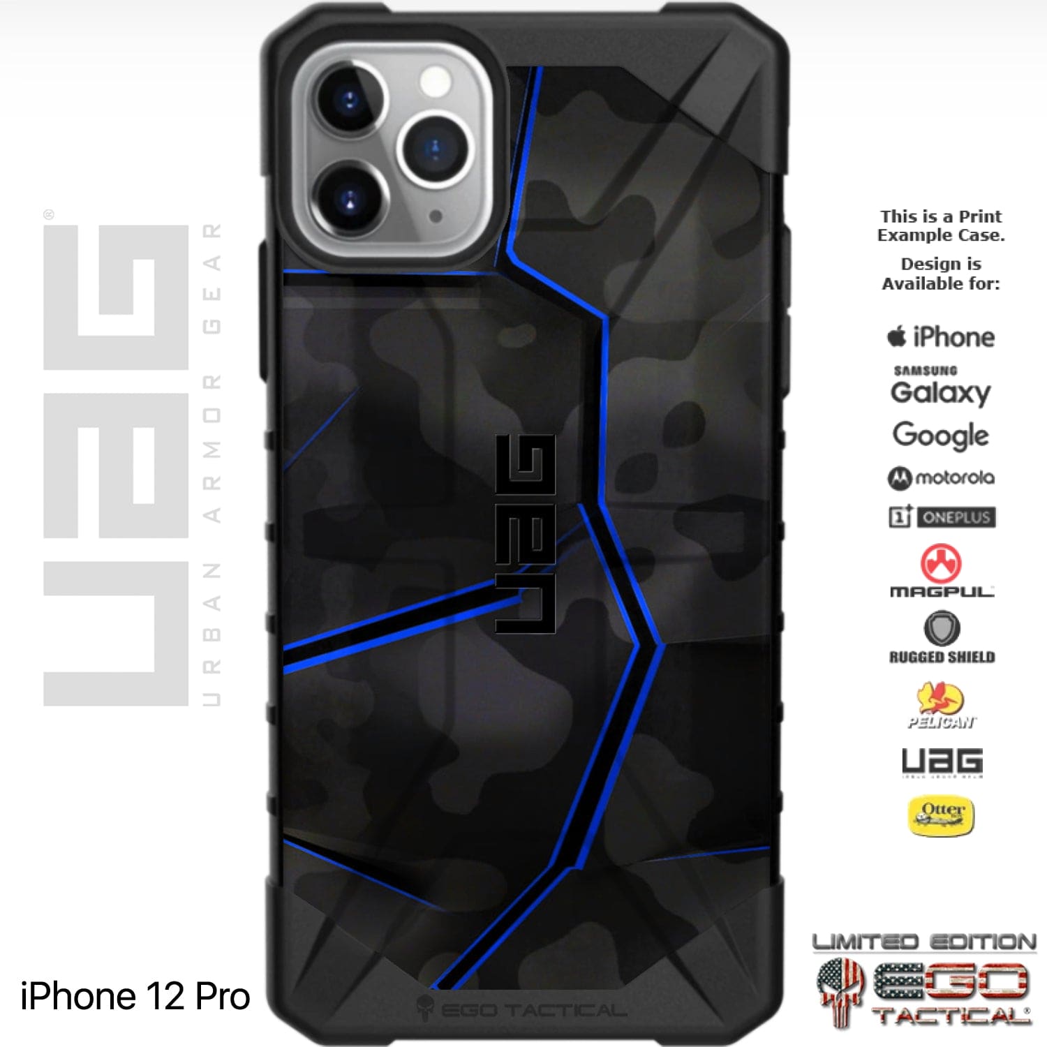 The Jagged Blue Line Police & Jagged Red Line Fireman Custom Printed Android & Apple Phone Case Design