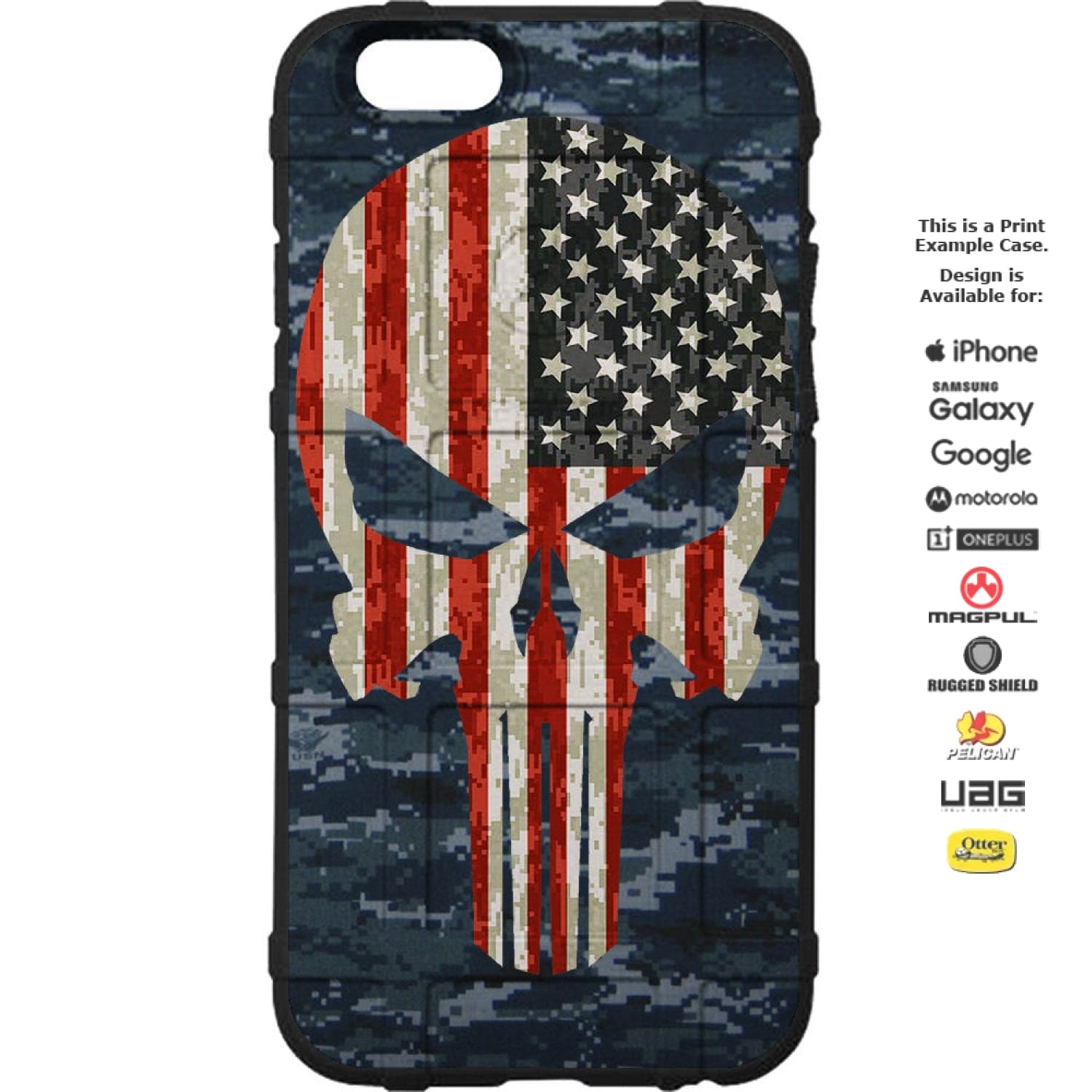 US Navy Digi Camo U.S. Camo Flag Punisher Custom Printed Android & Apple Phone Case Design