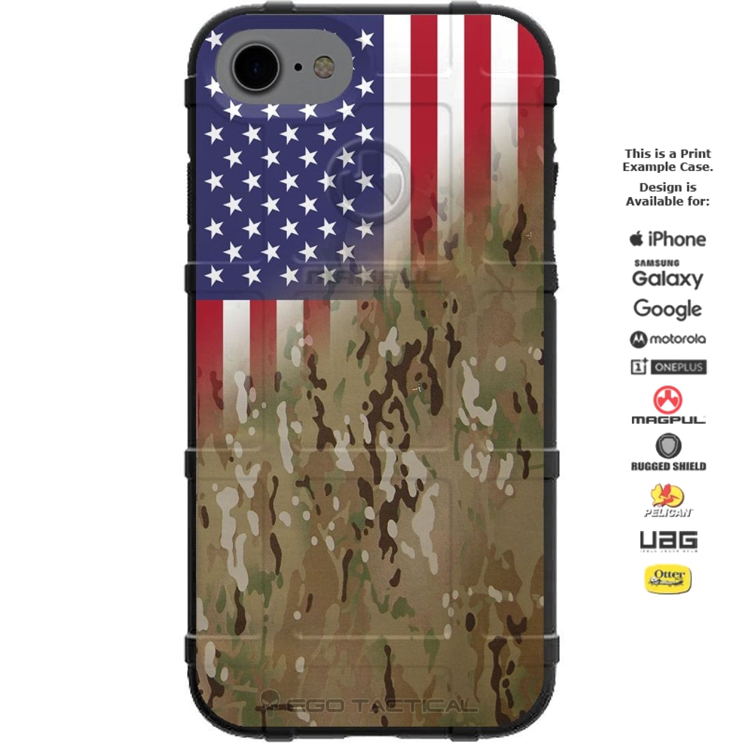 Multicam OCP Scorpion U.S.A. Flag Reversed Custom Printed Android & Apple Phone Case Design