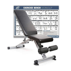 RitFit home workout bench with weight bench exercise chart