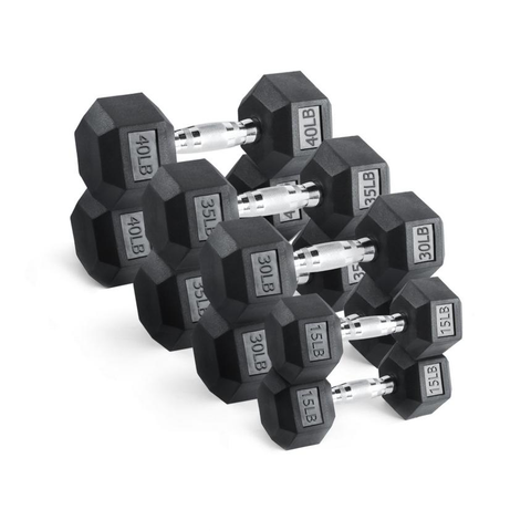 Rubber Coated Hex Dumbbells