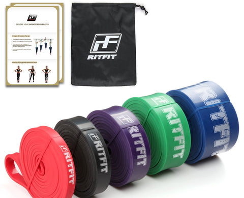 RitFit Pull Up Assist Band Set Premium Resistance Bands