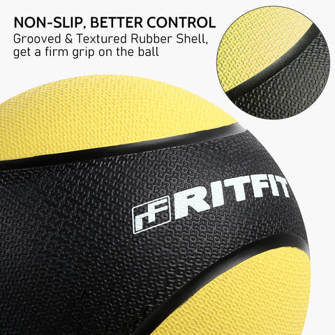 RitFit Solid Rubber Medicine Balls Wall Ball 6-20 LBS