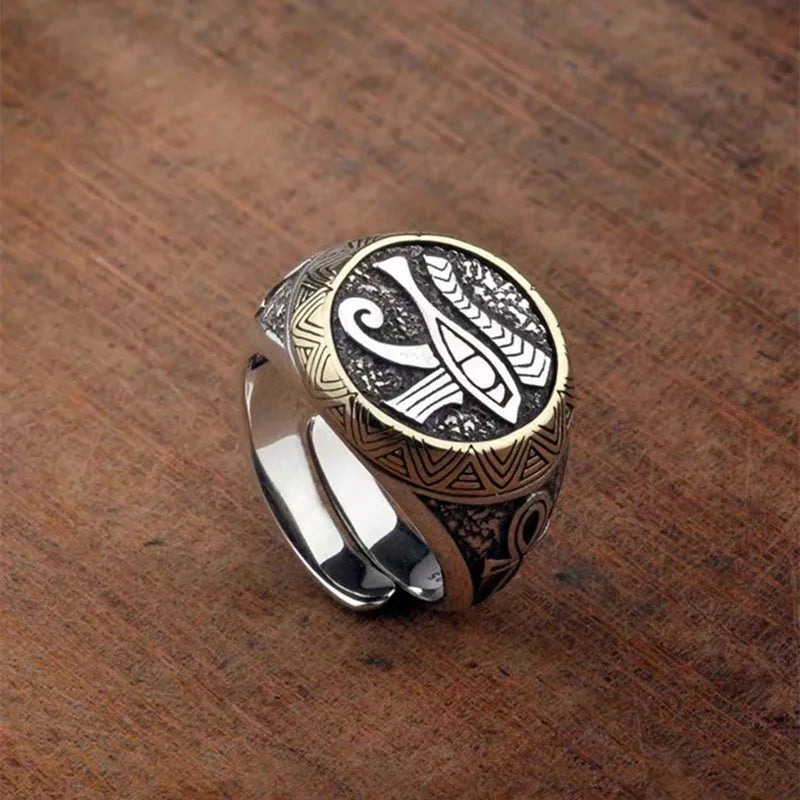 Ancient Egypt Ring - Zinc Alloy Eye Of Horus Adjustable Opening