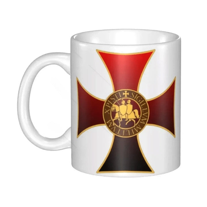 Knights Templar Commandery Mug - White & Red