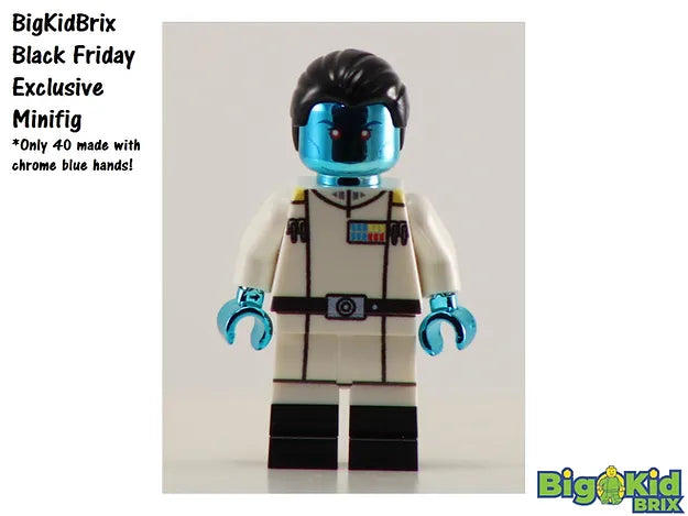 ADMIRAL THRAWN CHROME BLUE Star Wars Custom Printed Lego Minifigure