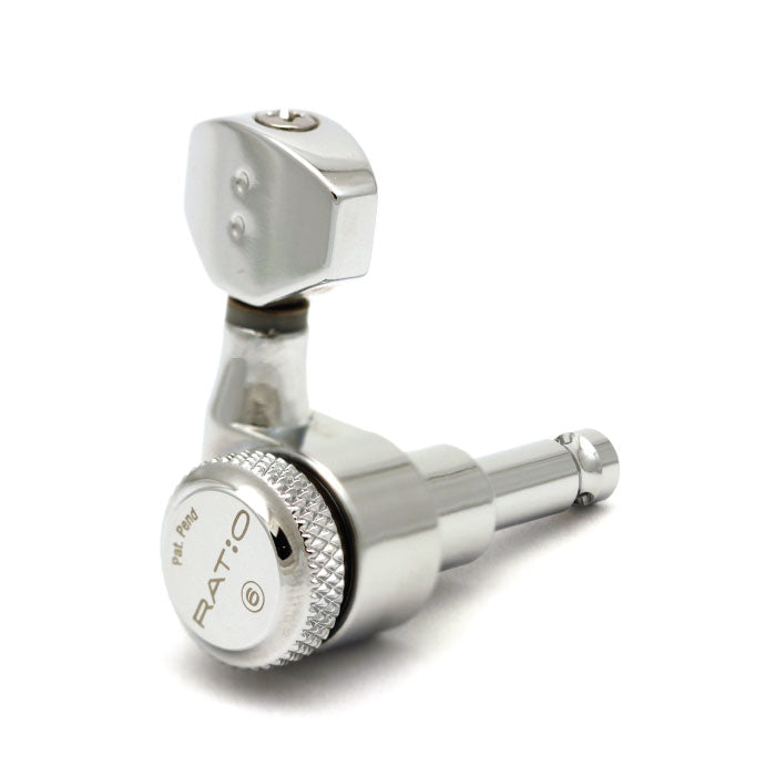 6-In-Line Ratio Electric Locking Machine Heads (PRL-8721, 8731, Select Finish and Button Style)