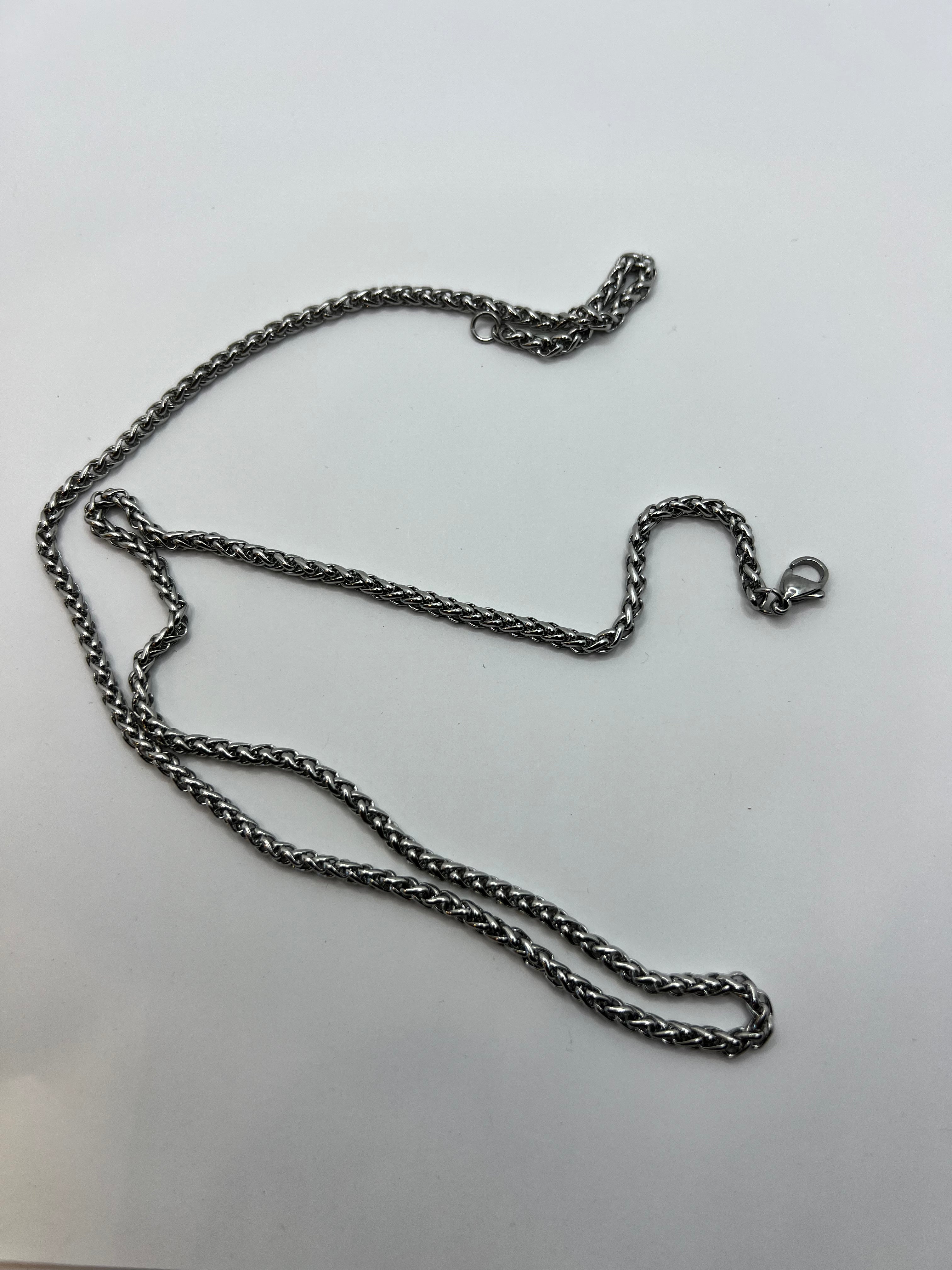 Dog tag inlay pendant and chains, Carbon Fiber and Titanium