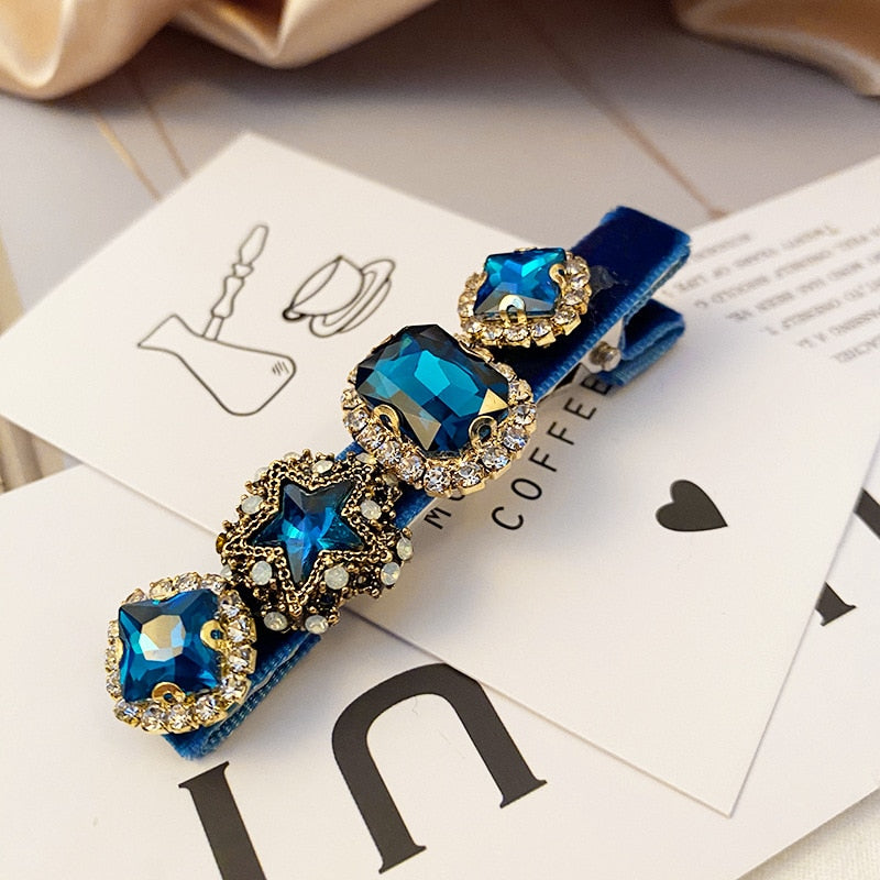 Elegant Retro Bejeweled Hairpins & Pony Tail Holders