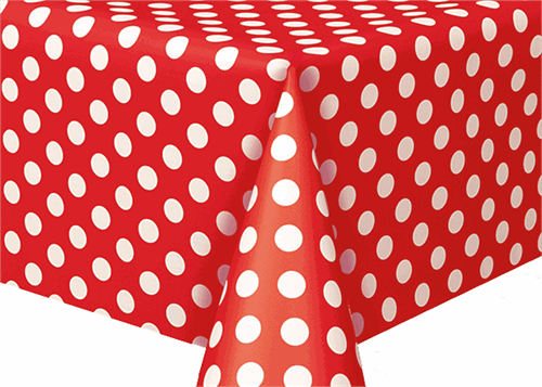 Polka Dot Plastic Tablecloth, 108