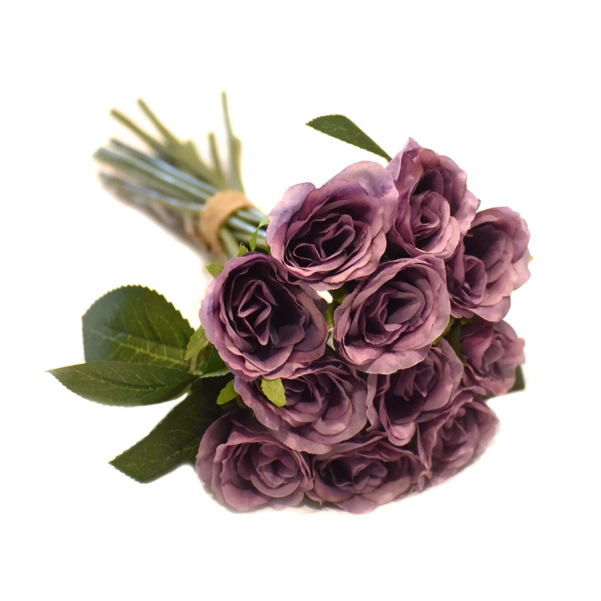 Rose Silk Flower Wedding Bridal Bouquet Dusty Lavender