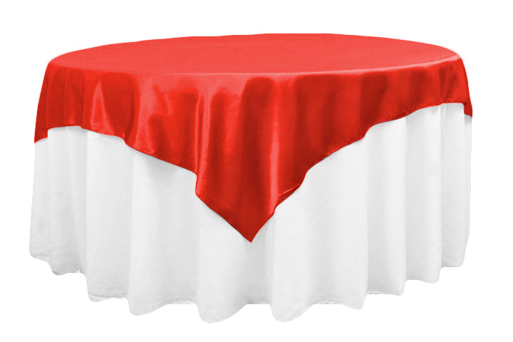 Red Satin Table Overlay 72