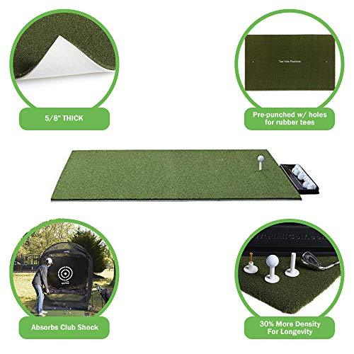 Driving Range Golf Mat with Rubber Tee & Golf Tray - Golf Hitting Mat