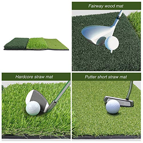 Tri Turf Golf Practice Hitting Mat - 25x16 Thicker 3 in 1 Golf Mat ($44.99 Sale)