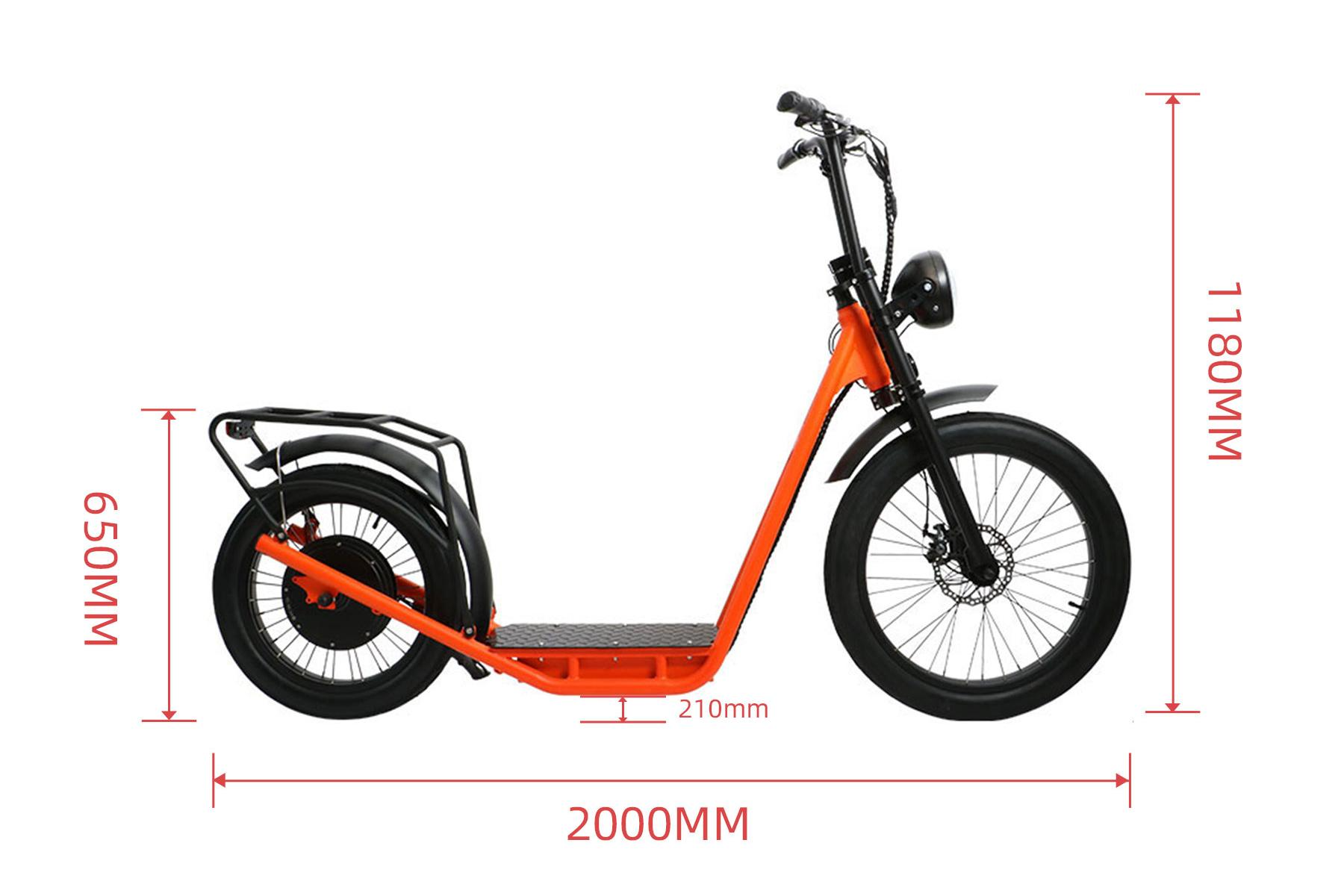 Moped style E-bike Eunorau Escape Geometry