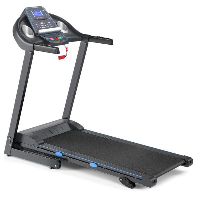 2.25 HP Folding Electric Motorized Power Treadmill with Blue Backlit LCD Display by Costway