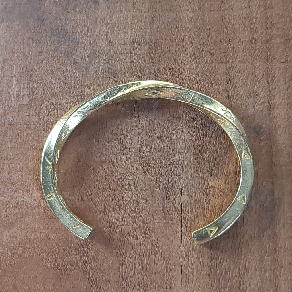 Twisted Square Brass Cuff