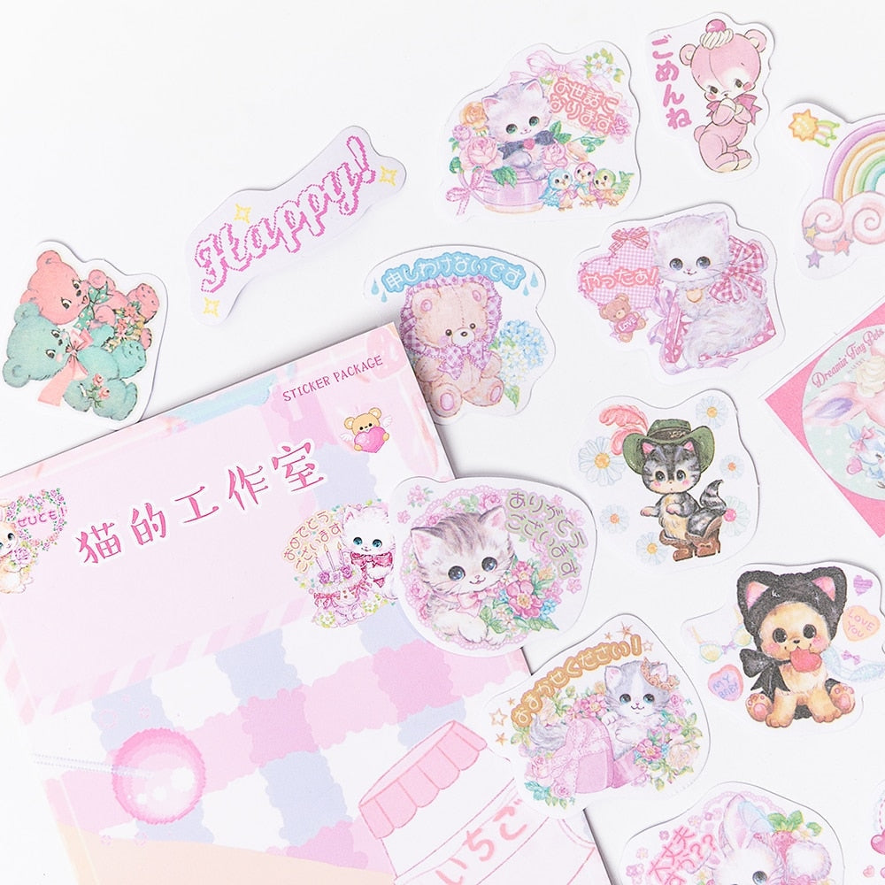 Kawaii Kitten Laser Cut Sticker Set