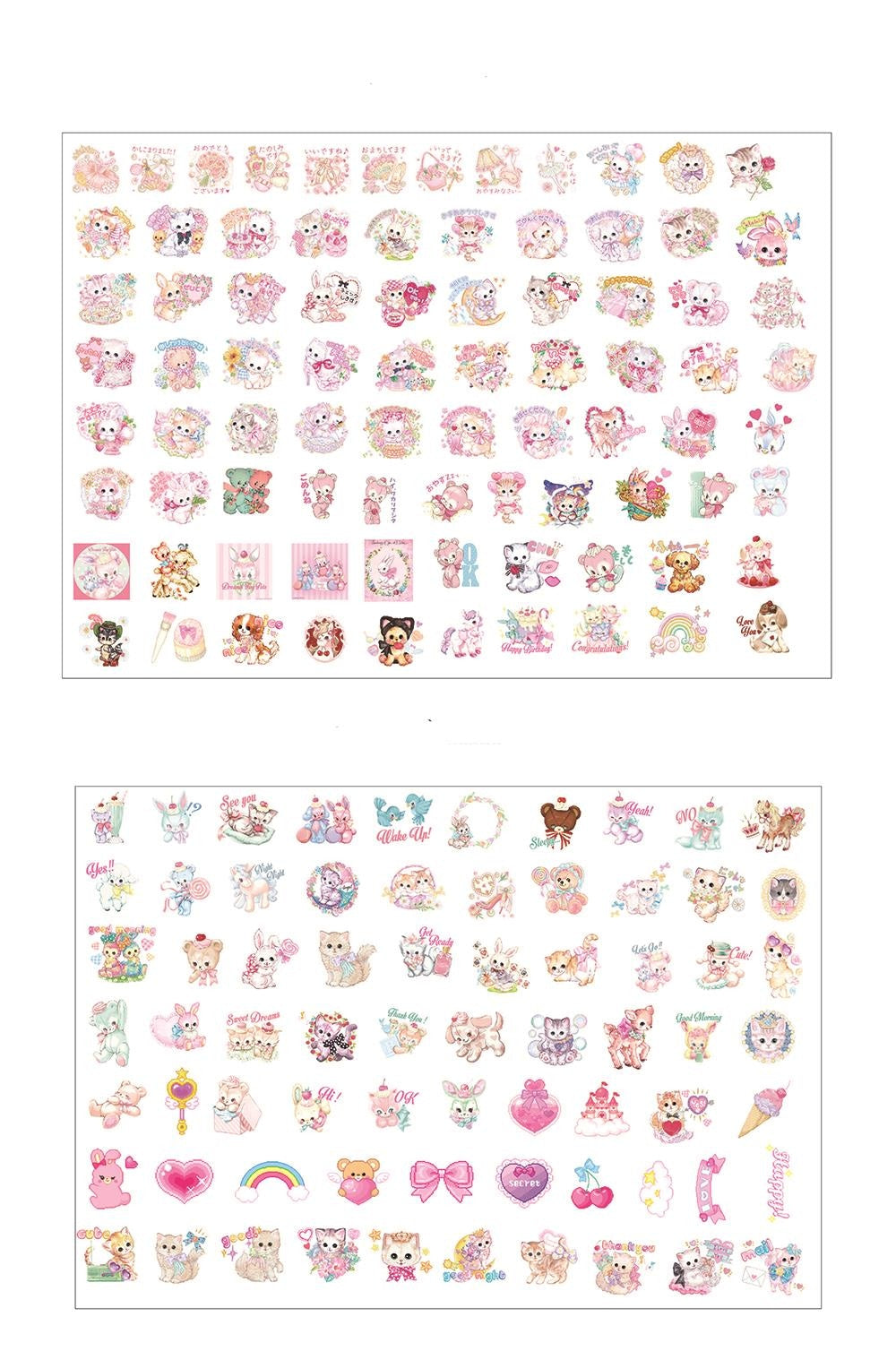 Kawaii Kitten Laser Cut Sticker Set