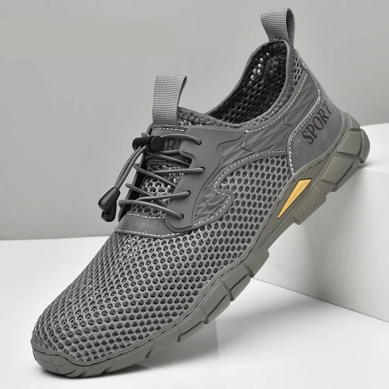 Summer Men Sneakers Breathable Leather Casual Shoes Men Comfortable Mesh Men Shoes Outdoor Walking Zapatos