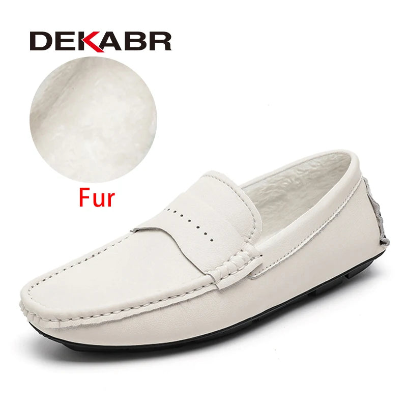 Luxury Brand Fashion Men Shoes Casual Split Leather Flats Driving Footwear Comfortable Loafers Soft Moccasins Shoes Men