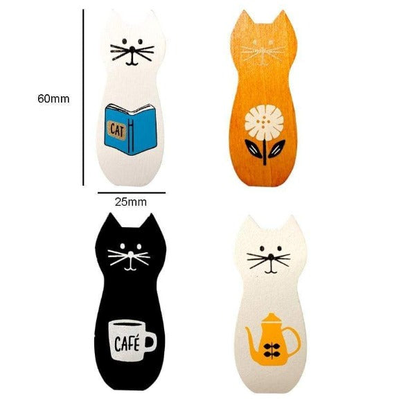 4PCS/lot Cat Mini Wooden Clips Pegs