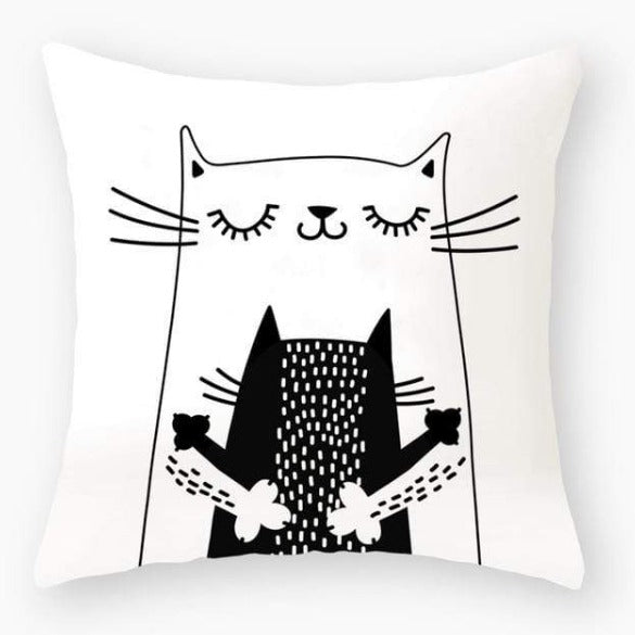 Funny Black Cat Pillowcase Cushion Cover