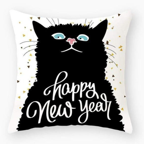 Funny Black Cat Pillowcase Cushion Cover