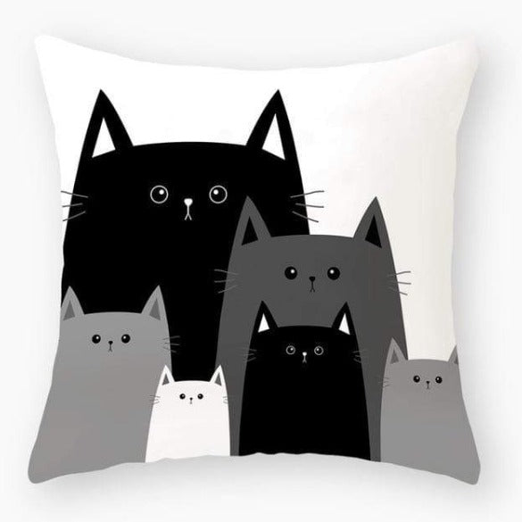 Funny Black Cat Pillowcase Cushion Cover