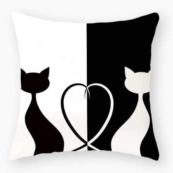 Funny Black Cat Pillowcase Cushion Cover