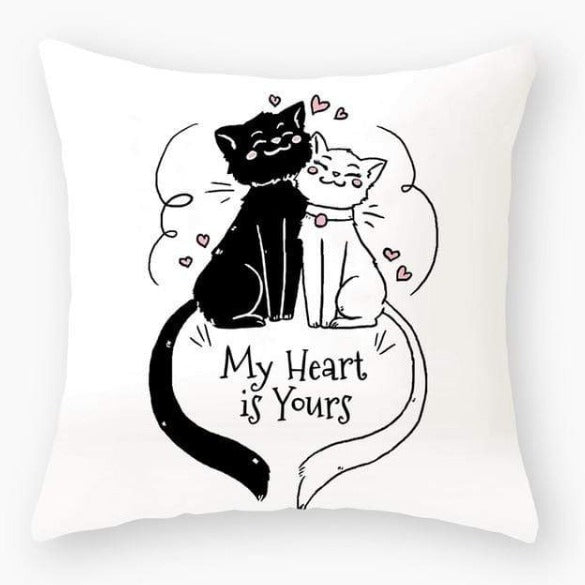 Funny Black Cat Pillowcase Cushion Cover