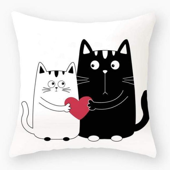 Funny Black Cat Pillowcase Cushion Cover