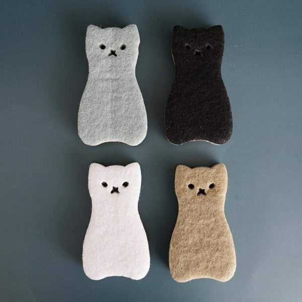 4PCS Cat Shape Dishwashing Sponges