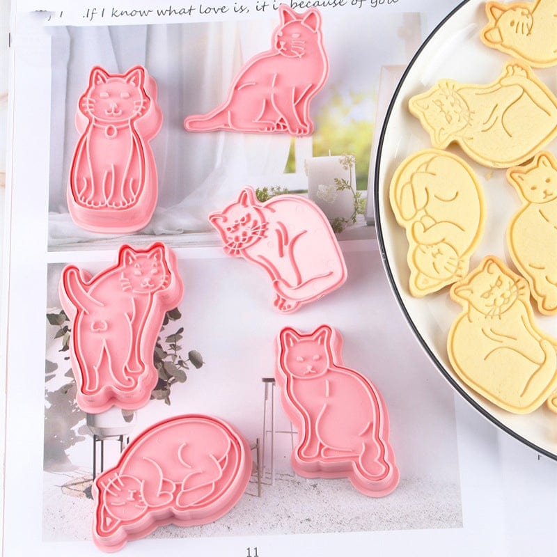 6Pcs/set DIY Cat Biscuit Mold