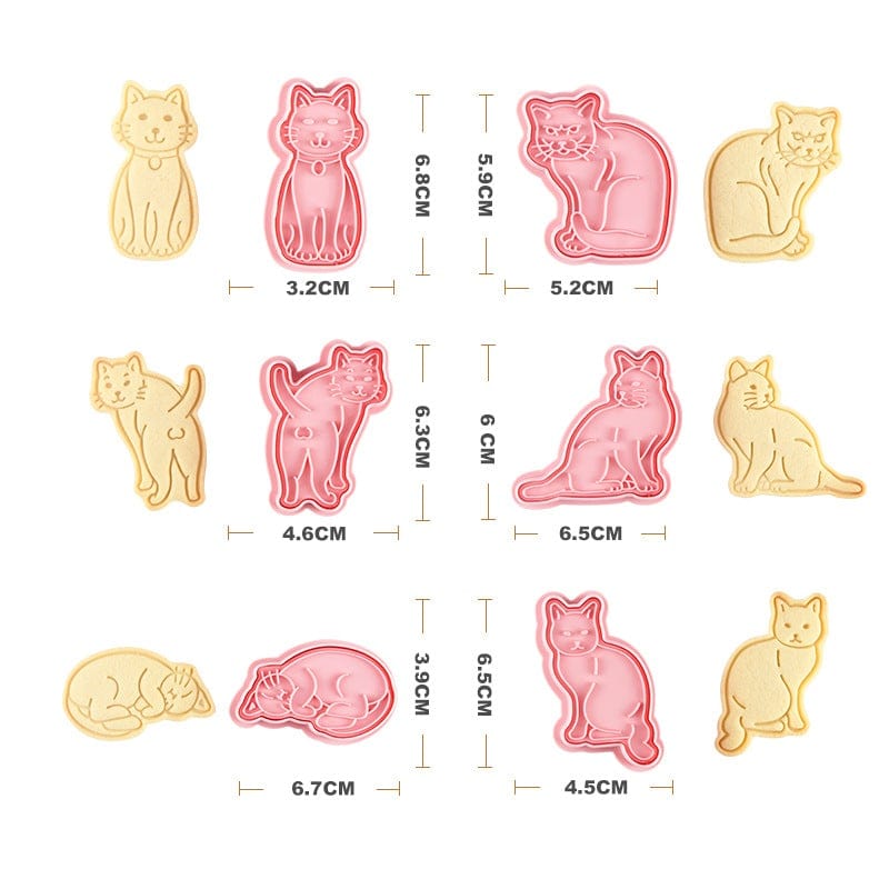 6Pcs/set DIY Cat Biscuit Mold