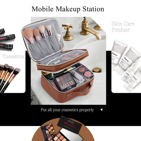 Beauty Enthusiast with Stylish Cosmetic Organizer - Unveil Your Beauty
