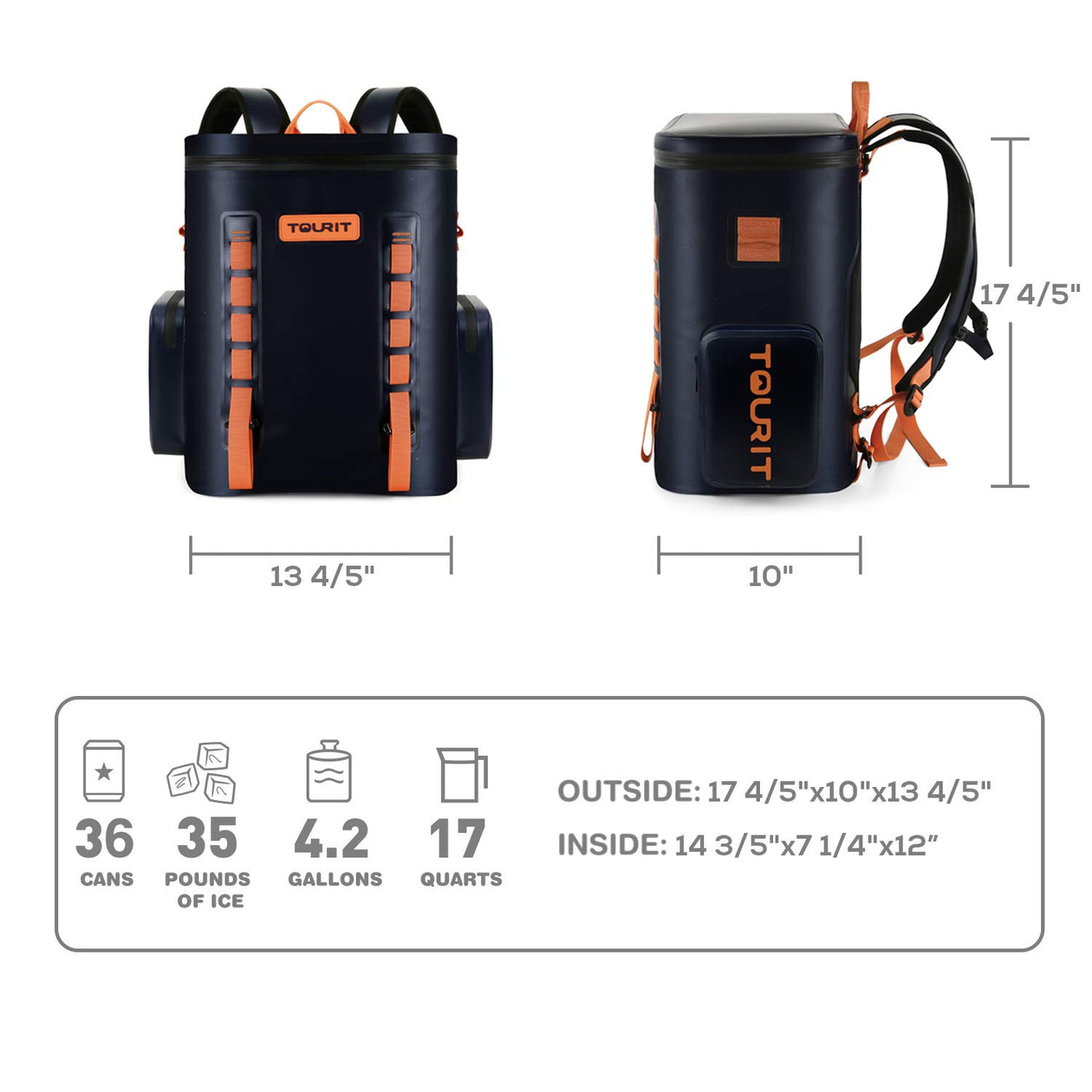 TOURIT Leak-Proof Soft Sided Cooler Backpack Waterproof Insulated ...