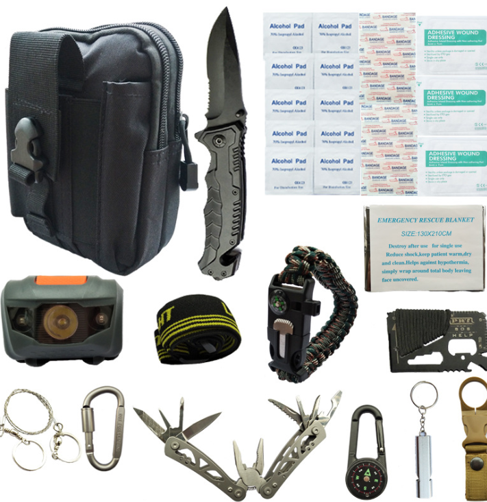 Travel emergency survival kit tool