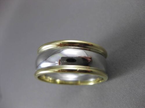 ESTATE WIDE PLATINUM & 18KT YELLOW GOLD CLASSIC WEDDING BAND RING 9mm #19571