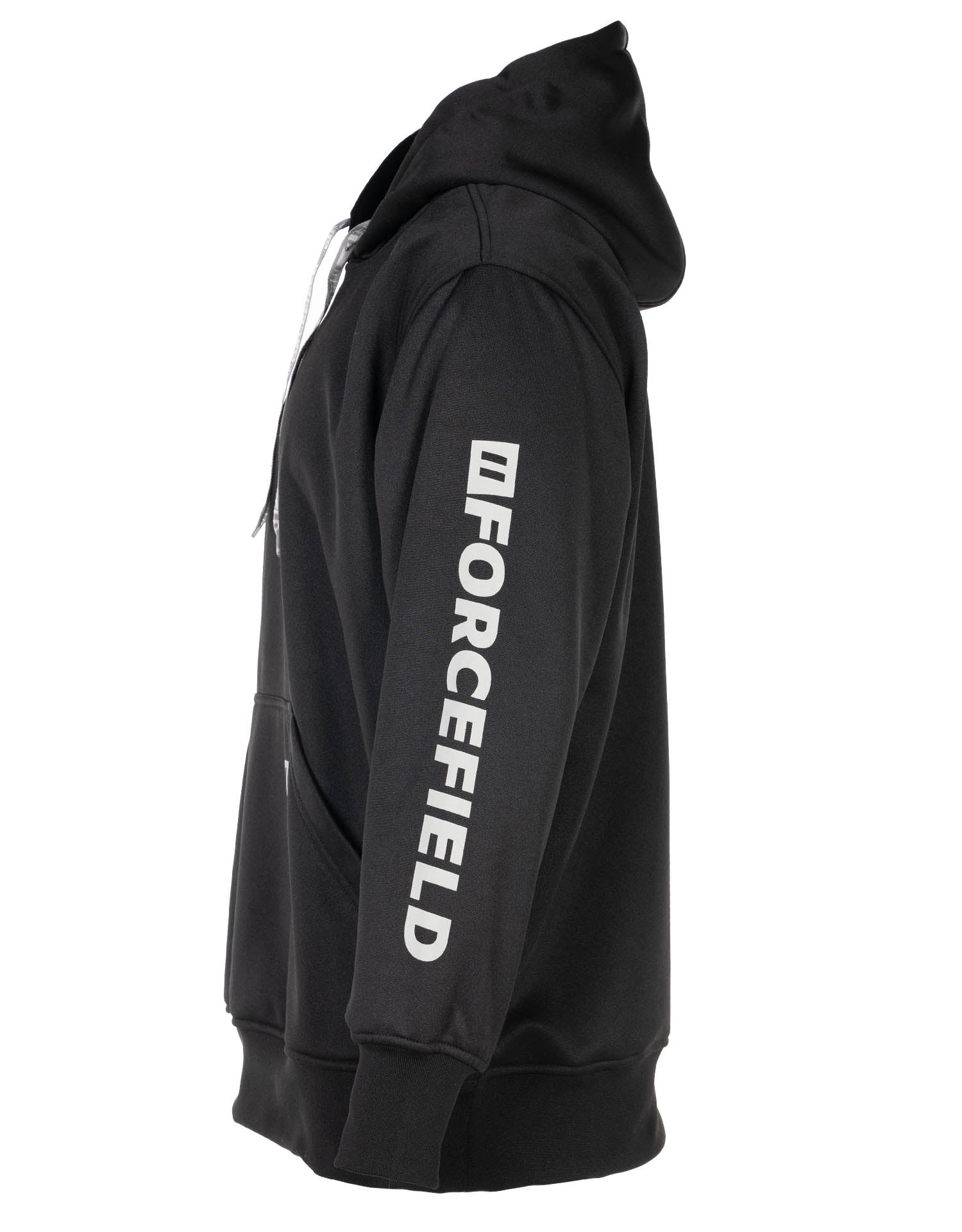 Black Pullover Forcefield Logo Sleeve Graphic Hoodie