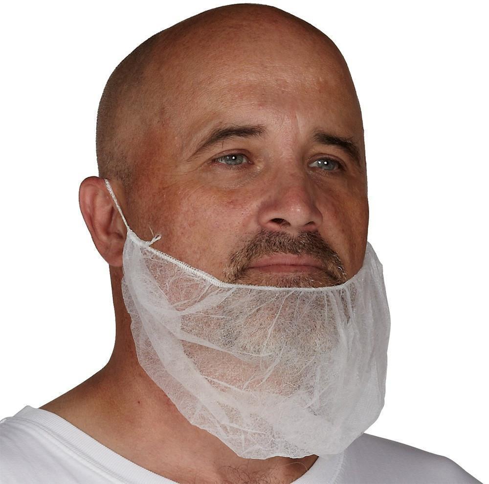 Beard Guard, White Polypropylene, 100 per bag