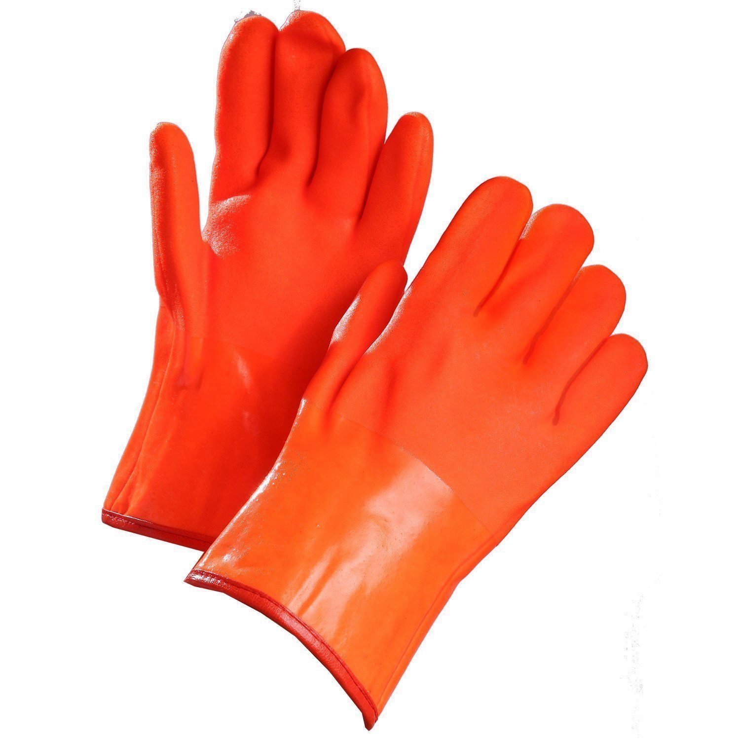 Chemical Resistant Gloves, Orange PVC Coated, 12