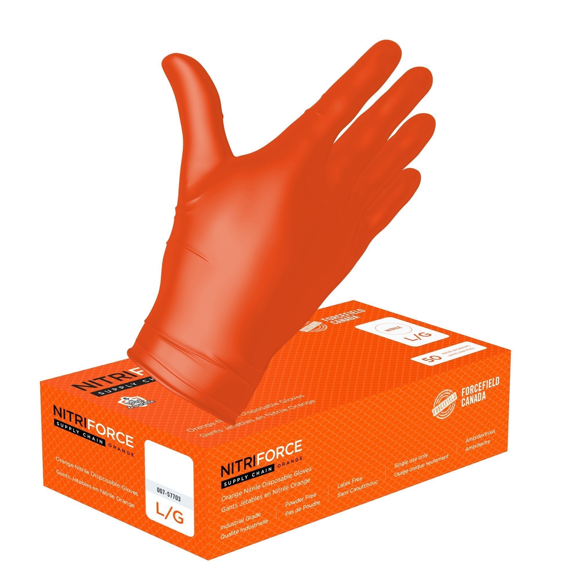 NitriForce Supply Chain Textured Nitrile Disposable Gloves (Case of 500 Gloves)