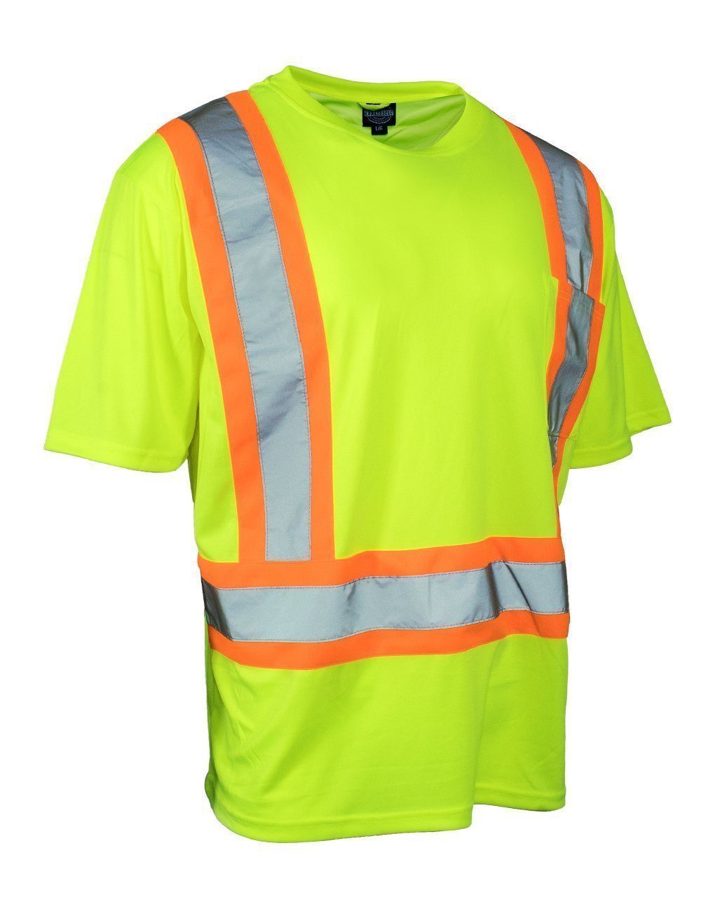 Ultrasoft Hi Vis Crew Neck Short Sleeve Safety Tee Shirt with Chest Pocket