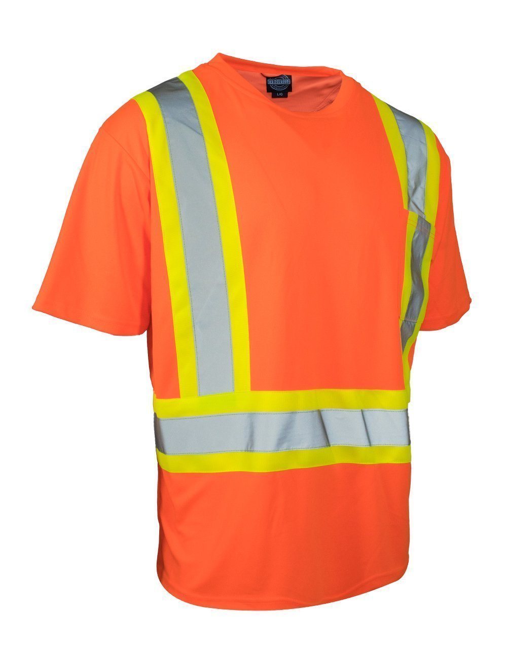 Ultrasoft Hi Vis Crew Neck Short Sleeve Safety Tee Shirt with Chest Pocket