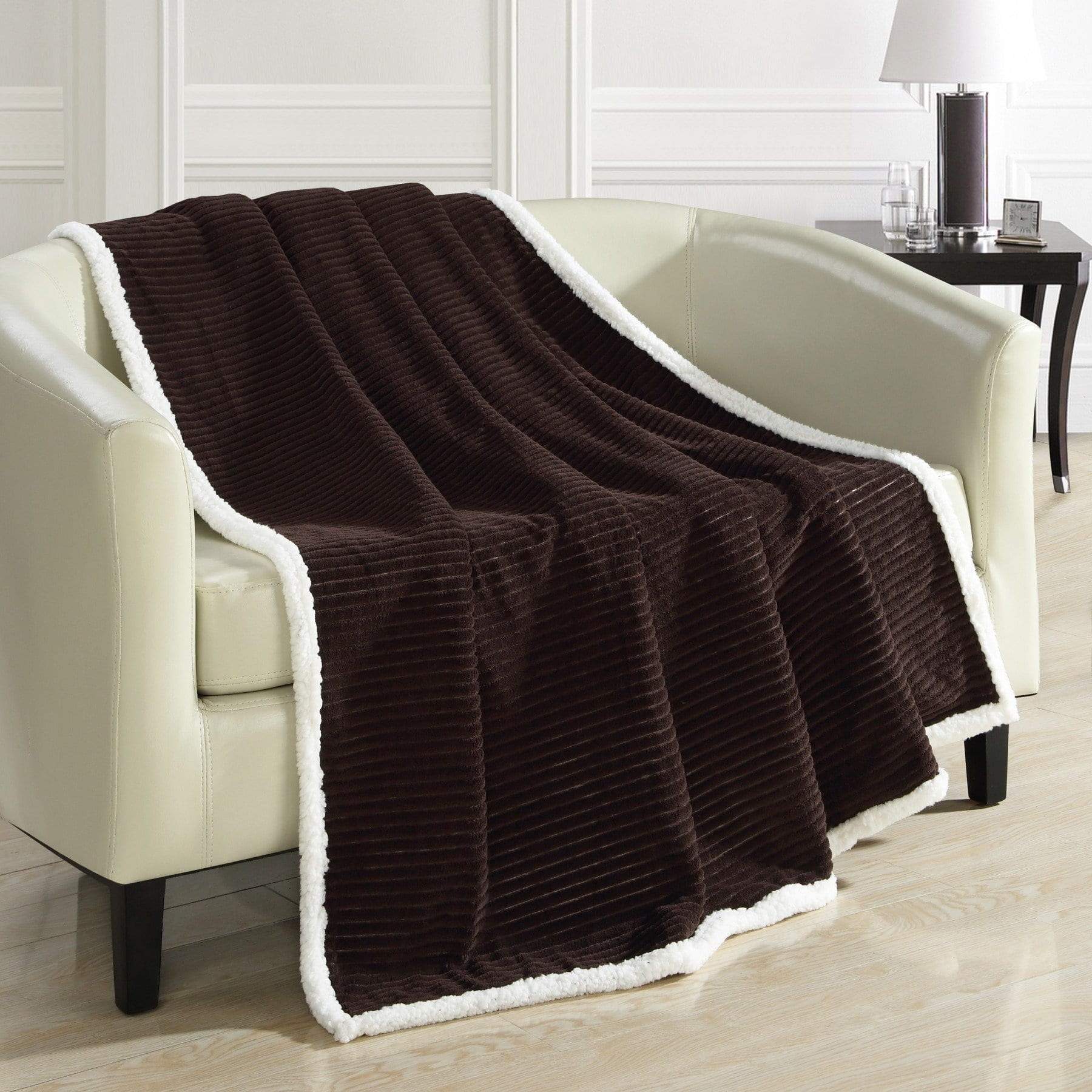 Bern Micro Mink Sherpa Lined Throw Blanket